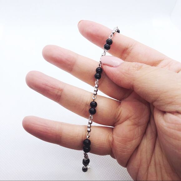 Sterling Silver with Black Beans Bracelet - Picture 6 of 6